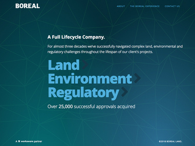 Boreal Land Website design front end gradients