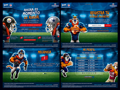 Maquetación de Promoción Zucaritas NFL campaña maquetación website