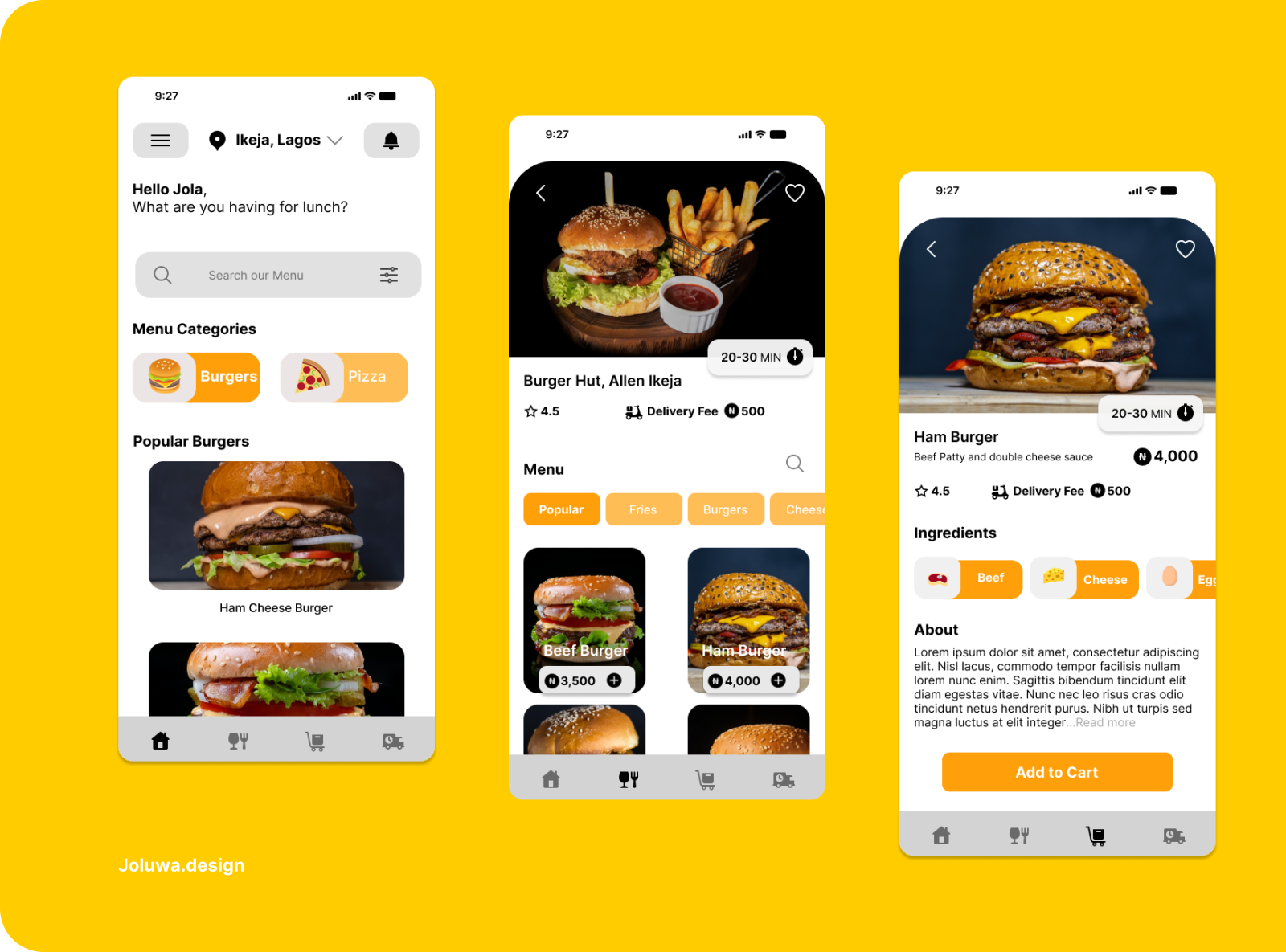 Restaurant Mobile App by Joluwa Design on Dribbble