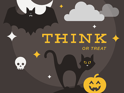 Happy Halloween from the IBM Mobile Innovation Lab! bat cat halloween illustration pumpkin skull
