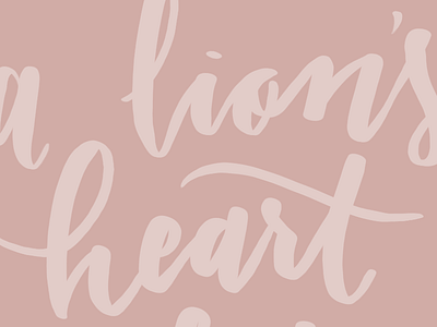 Lion's Heart apple pencil hand lettering ipad pro lettering pink procreate rose