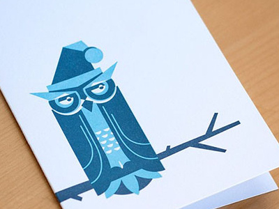 wHO wHO wHO kind of Christmas holiday letterpress owl