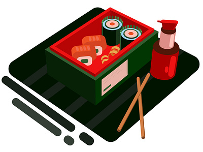 Concept sushi art branding design flat graphic design illustration minimal vector web website