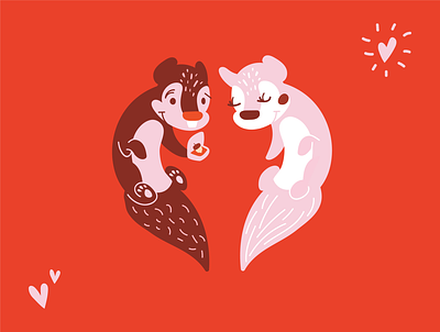 Tie the Nut Valentines Day Illustration engagement illustration nut squirrel valentines day valentines day card