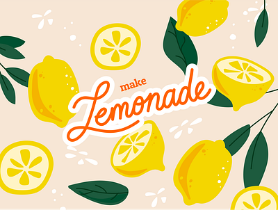 When life gives you lemons... illustration illustrator lemons lettering vector