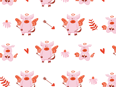 Valentines Day Pigs Pattern