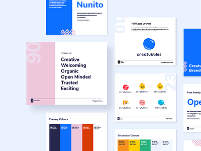 Creatubbles Brand Guidelines brand guidelines branding design illustration logo style guide typography