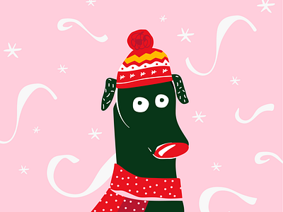 Christmas Illustrations christmas christmas card decorations dog gifts holidays illustration snowman winter