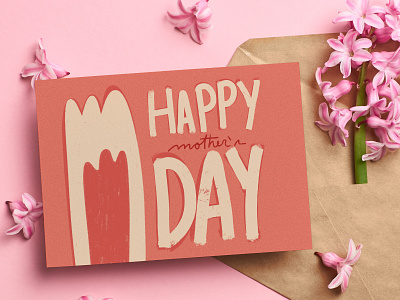 Happy Mother's Day Card card greeding card illustration lettering pink procreate