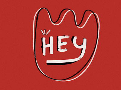 Hey there! design illustration lettering procreate red