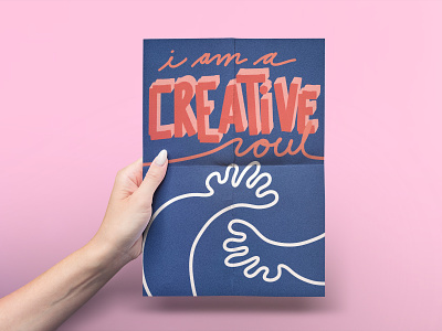 Creative Soul blue design handlettering illustration lettering letters poster procreate type
