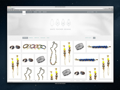 White Feather Designs Site Concept concept design jewellery jewelry mockup site web website