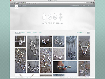 White Feather Designs Website design e commerce jewellery store website