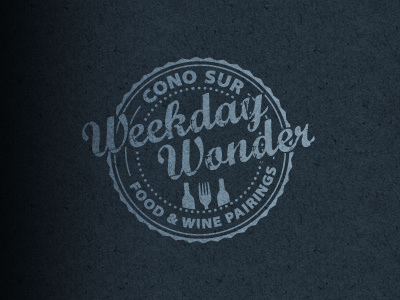 Weekday Wonder design food logo seal stamp wine