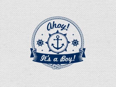 Ahoy ahoy anchor baby banner boy logo nautical rope seal shower