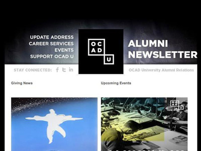 OCAD University Alumni Newsletter blast email emailer enewsletter newsletter