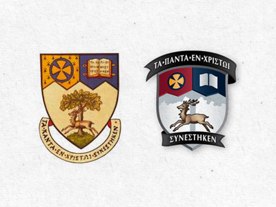 McMaster Divinity College brand crest greek heraldry logo mark revitalization shield