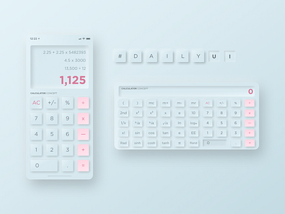 Calculator :: Daily UI / 04 calculator calculator app calculator ui millenial pink mint green neumorphism neumorphism ui pastel theme soft ui