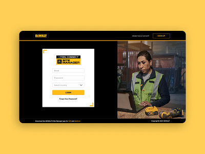 DeWalt Login Site UI Proposal