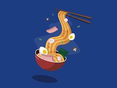 ramen food illustration noodles ramen vector art vectorillustration