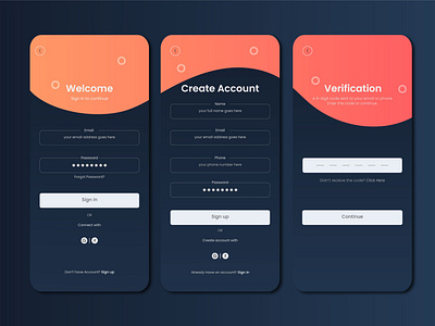 Sign In/ Sign Up Page App UI by Md. Hafizur Rahaman on Dribbble