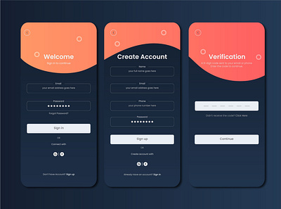 Sign In/ Sign Up Page App UI app app design appdesign business agency design illustration registration sign in signup ui