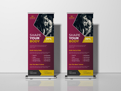 Gym fitness roll up banner