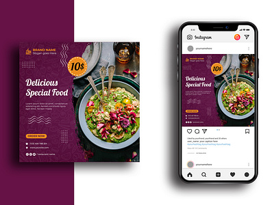 Delicious Food Instagram post design