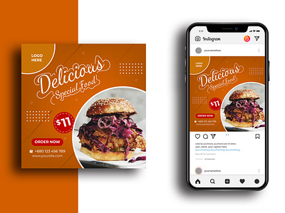 Delicious food Social media post design ads design banner design branding burger post design facebook ads facebook post design food menu design instagram ads instagram post design social media social media design social media post