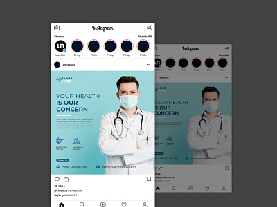 Medical Healthcare Social Media Post Design facebook post healthcare instagram post medical nurse social media post design treatment