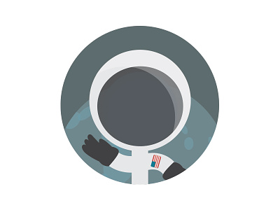Spaceman astronaut avatar blue circle icon moon space vector