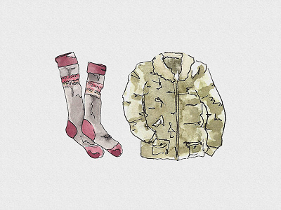 Stay Warm illustration ink jacket socks watercolor watercolor bundle winter