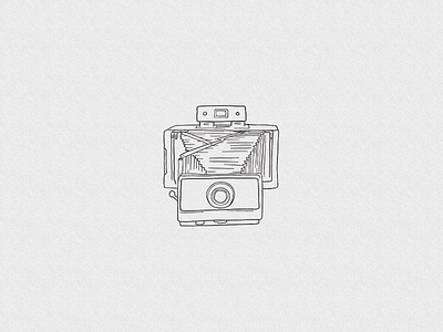 Polaroid Land Camera black and white camera icon ink ipad photographer procreate simple sketch vintage