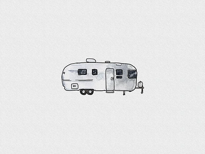 Airstream airstream illustration ink ipad procreate vintage watercolor