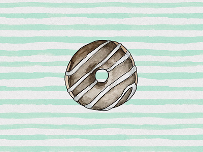 Donut + Stripes icon illustration ink ipad watercolor