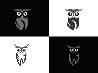 Owl minimal design (2 concept) 2021 design branding design graphic design icon illustration illustrator logo minimal modern design