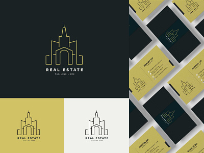 Real estate, construction, realty business logo design