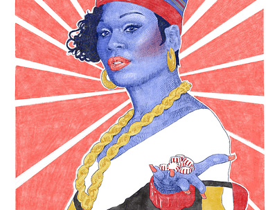 Salt-N-Peppermint drag race editorial illustration illustrator peppermint portrait procreate