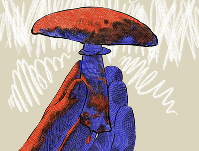 Mushroom editorial illustration illustrator procreate psychedelic