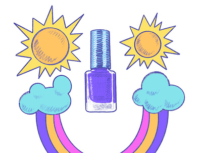 Happy Nail Polish editorial illustration illustrator procreate