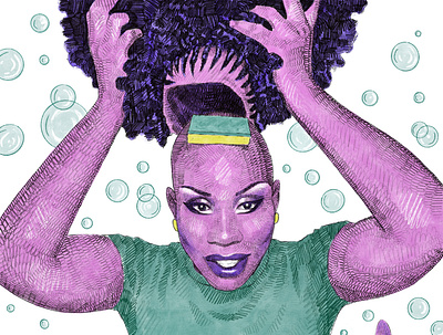 Monet X Change drag race editorial illustration illustrator portrait procreate