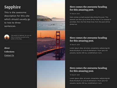 Sapphire – A Personal Blog Design