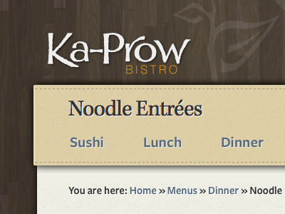 Ka Prow Site Design Snaps header restaurant texture web design