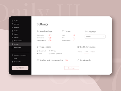 Set Your Goal | Daily UI 007 application beige beige pink calc challenge control daily dailyui dailyui007 girly light navigation options select settings ui weight loss
