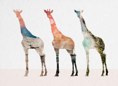 Save the Giraffes Watercolor animals branding giraffe watercolor