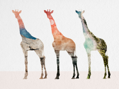 Save the Giraffes Watercolor