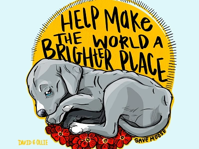 Make The World Bright animal art animal design animals art branding charity design dog dog art dog design graphic design illustration puppy puppy art puppy graphic rescue vector