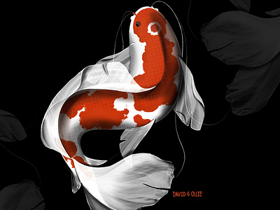 Koi Art animals branding custom artwork design dog fish graphic design illustration koi logo ocean vector