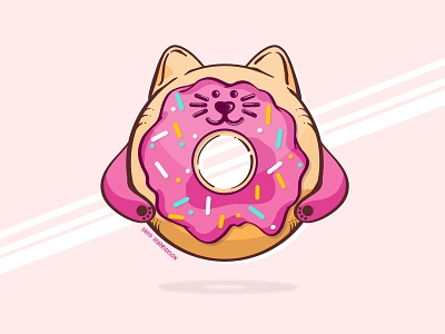 Kitty Cat Doughnuts animal animal art animals branding cat charity comic book custom artwork custom logo design dougnut graphic design hand drawn illustration kitty logo puppy store typography vector