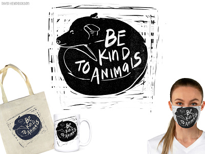 Be Kind To Animals animals branding custom artwork design dog graphic design illustration logo puppy typography vector